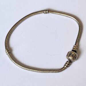 PANDORA MOMENTS SILVER CHARM BRACELET 7.5” Small